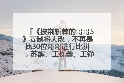 《披荆斩棘的哥哥5》赛制将大改，不再是找30位哥哥进行比拼，苏醒、王栎鑫、王铮亮、张远等多名男团选手被曝将参加