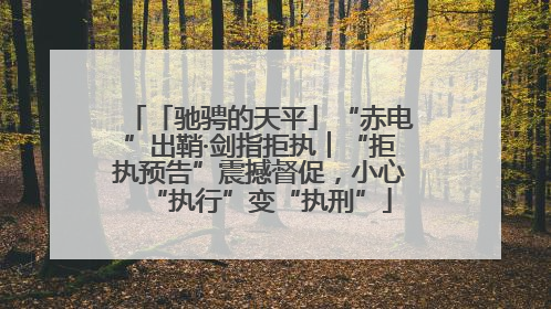 「驰骋的天平」“赤电”出鞘·剑指拒执︱“拒执预告”震撼督促，小心“执行”变“执刑”