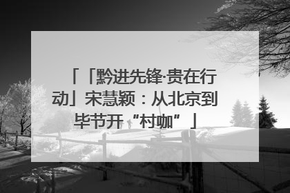 「黔进先锋·贵在行动」宋慧颖:从北京到毕节开“村咖”