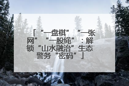 “一盘棋”“一张网”“一股绳”：解锁“山水融治”生态警务“密码”