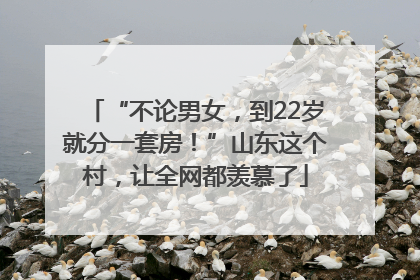 “不论男女，到22岁就分一套房！”山东这个村，让全网都羡慕了