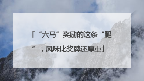 “六马”奖励的这条“腿”，风味比奖牌还厚重