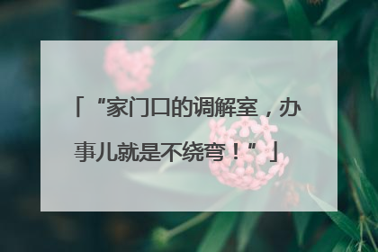 “家门口的调解室，办事儿就是不绕弯！”