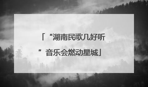“湖南民歌几好听”音乐会燃动星城