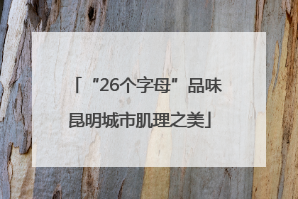“26个字母”品味昆明城市肌理之美