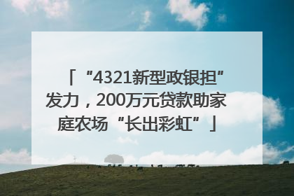 “4321新型政银担”发力，200万元贷款助家庭农场“长出彩虹”