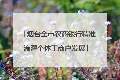 烟台全市农商银行精准滴灌个体工商户发展