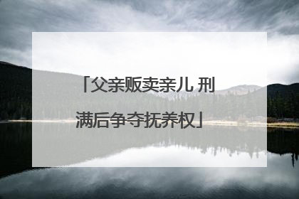 父亲贩卖亲儿 刑满后争夺抚养权