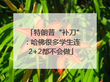 特朗普“补刀”：哈佛很多学生连2+2都不会做