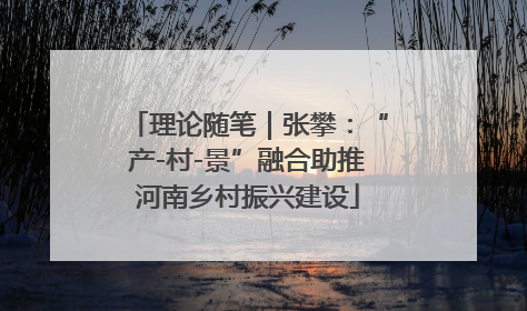 理论随笔｜张攀：“产-村-景”融合助推河南乡村振兴建设