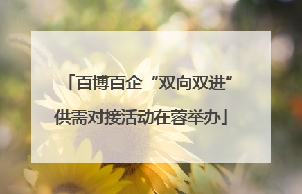 百博百企“双向双进”供需对接活动在蓉举办