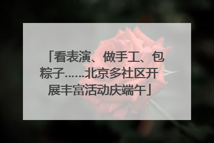 看表演、做手工、包粽子……北京多社区开展丰富活动庆端午