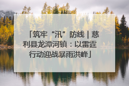 筑牢“汛”防线｜慈利县龙潭河镇：以雷霆行动迎战暴雨洪峰