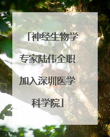 神经生物学专家陆伟全职加入深圳医学科学院