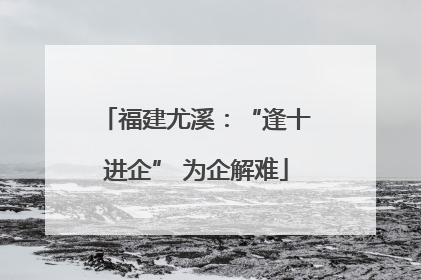 福建尤溪：“逢十进企” 为企解难
