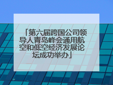 第六届跨国公司领导人青岛峰会通用航空和低空经济发展论坛成功举办