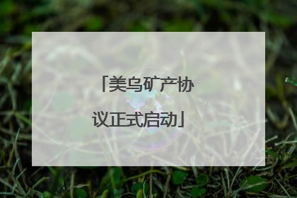 美乌矿产协议正式启动