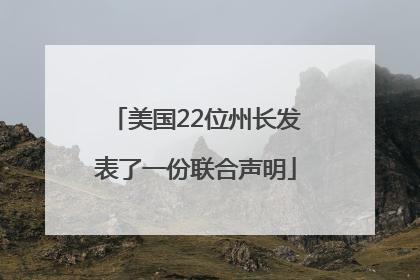 美国22位州长发表了一份联合声明