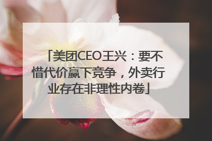美团CEO王兴：要不惜代价赢下竞争，外卖行业存在非理性内卷