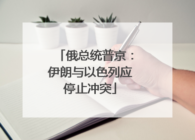 俄总统普京：伊朗与以色列应停止冲突