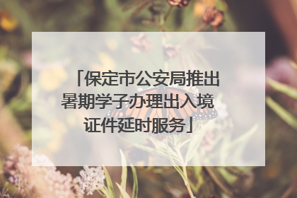保定市公安局推出暑期学子办理出入境证件延时服务