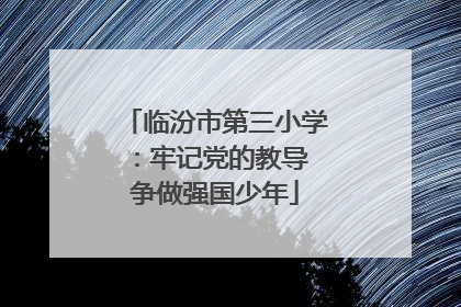 临汾市第三小学：牢记党的教导 争做强国少年