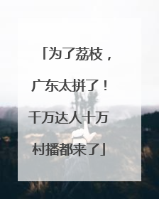 为了荔枝，广东太拼了！千万达人十万村播都来了