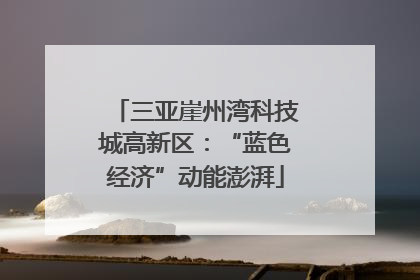 三亚崖州湾科技城高新区：“蓝色经济”动能澎湃
