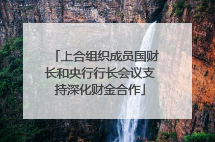 上合组织成员国财长和央行行长会议支持深化财金合作