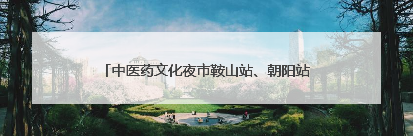 中医药文化夜市鞍山站、朝阳站“出摊”！义诊专家名单公布！