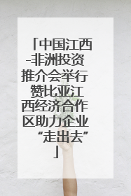 中国江西-非洲投资推介会举行 赞比亚江西经济合作区助力企业“走出去”