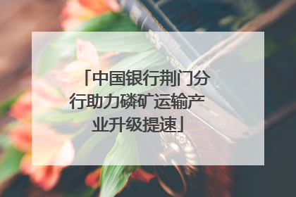 中国银行荆门分行助力磷矿运输产业升级提速