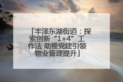 丰泽东湖街道：探索创新“1+4”工作法 助推党建引领物业管理提升