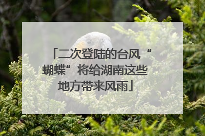 二次登陆的台风“蝴蝶”将给湖南这些地方带来风雨