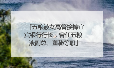 五粮液女高管接棒宜宾银行行长，曾任五粮液副总、董秘等职