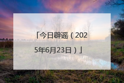 今日辟谣（2025年6月23日）