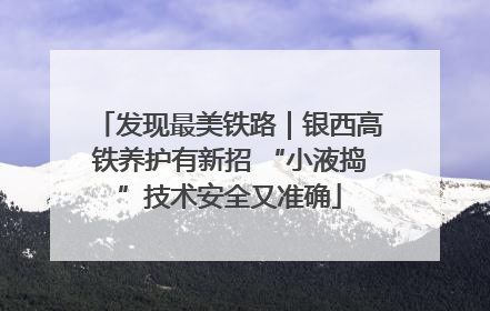 发现最美铁路｜银西高铁养护有新招 “小液捣”技术安全又准确