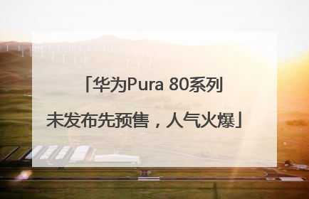 华为Pura 80系列未发布先预售，人气火爆