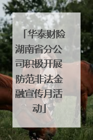 华泰财险湖南省分公司积极开展防范非法金融宣传月活动
