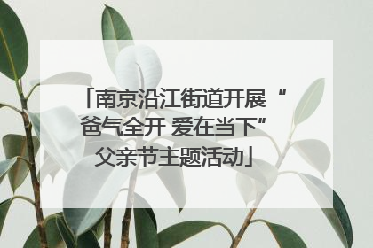 南京沿江街道开展“爸气全开 爱在当下”父亲节主题活动