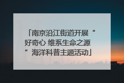 南京沿江街道开展“好奇心 维系生命之源”海洋科普主题活动