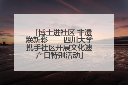 博士进社区 非遗焕新彩——四川大学携手社区开展文化遗产日特别活动