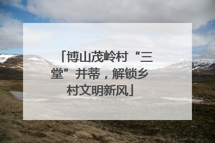 博山茂岭村“三堂”并蒂，解锁乡村文明新风