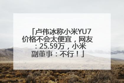 卢伟冰称小米YU7价格不会太便宜，网友：25.59万，小米副董事：不行！