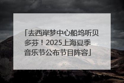 去西岸梦中心船坞听贝多芬！2025上海夏季音乐节公布节目阵容