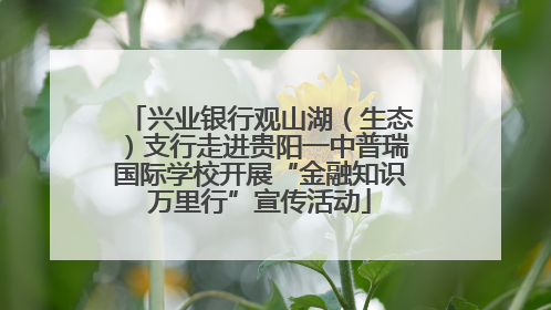 兴业银行观山湖（生态）支行走进贵阳一中普瑞国际学校开展“金融知识万里行”宣传活动