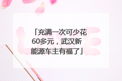 充满一次可少花60多元，武汉新能源车主有福了