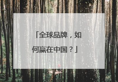 全球品牌，如何赢在中国？