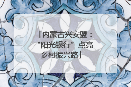 内蒙古兴安盟：“阳光银行”点亮乡村振兴路