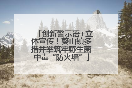 创新警示语+立体宣传！葵山镇多措并举筑牢野生菌中毒“防火墙”